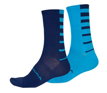 Sokid Endura Coolmax® Stripe Socks (Twin Pack) ElectricBlue