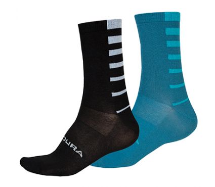 Sokid Endura Coolmax® Stripe Socks (Twin Pack) Kingfisher