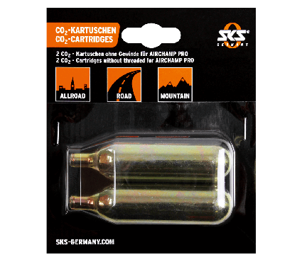 CO2 kartridža kompleks SKS Co2 16G Cartridge Set Of 2 Pcs For Airchamp, Non-Threaded Gold