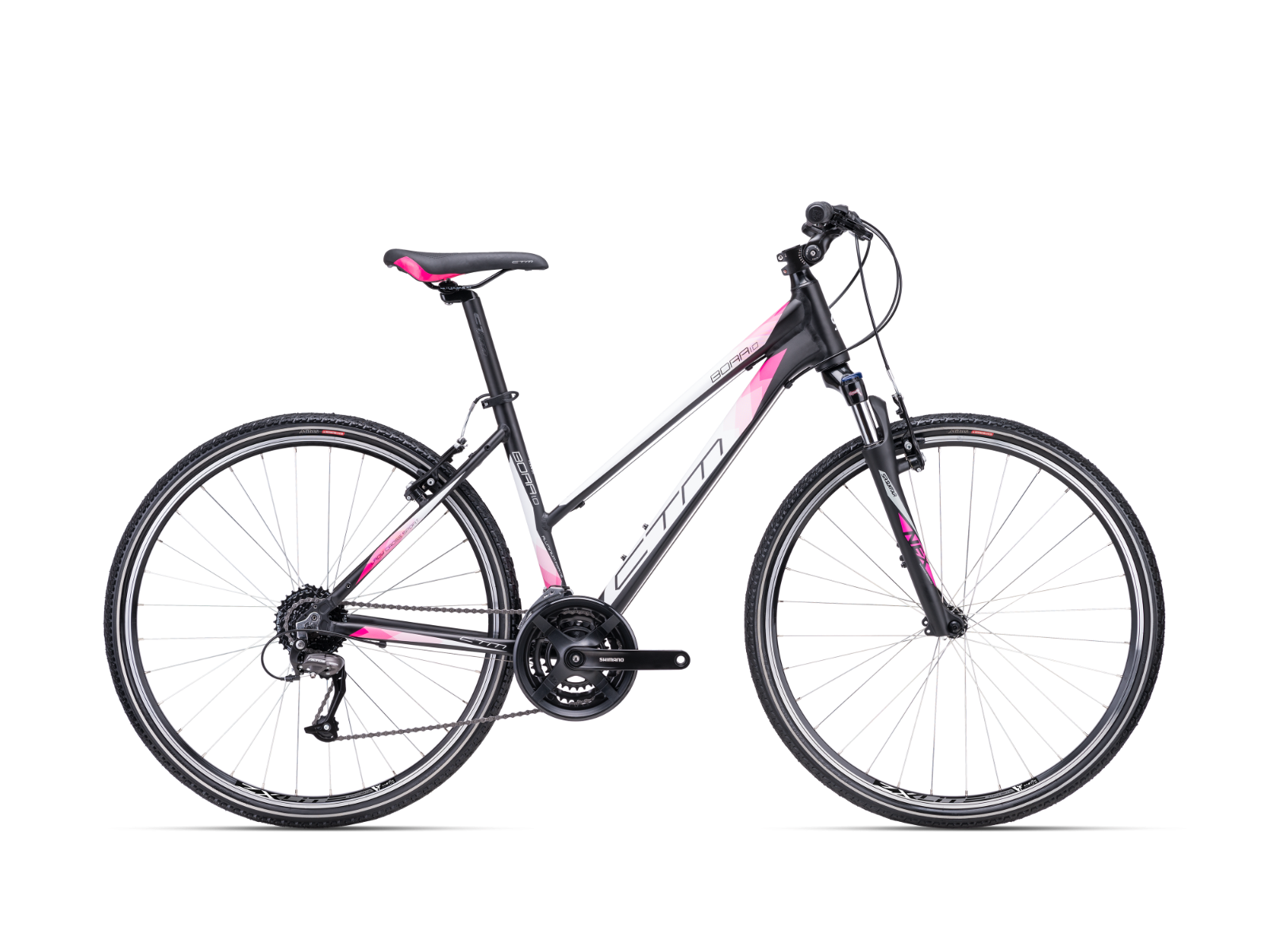 Jalgratas CTM BORA 1.0 matt black/pink