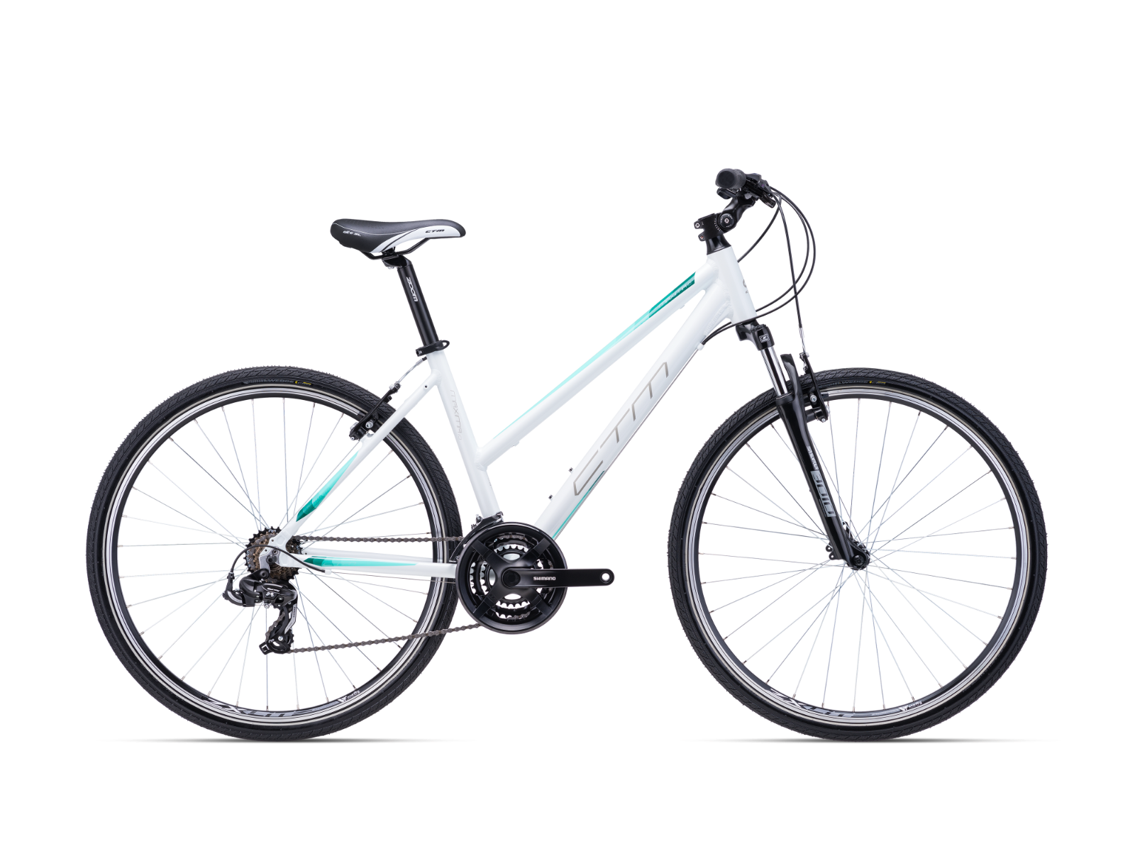 Jalgratas CTM MAXIMA 1.0 white/turquoise